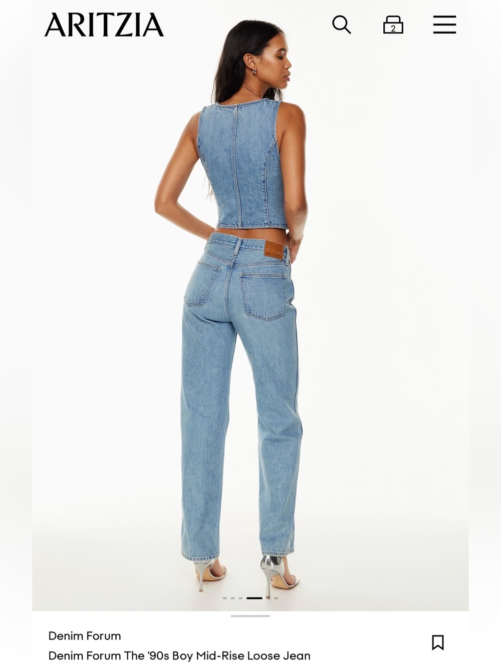 Denim Forum 90s Boy Mid-rise Loose / Light Blue Straight Leg Jeans Sz 29 - Picture 3 of 7